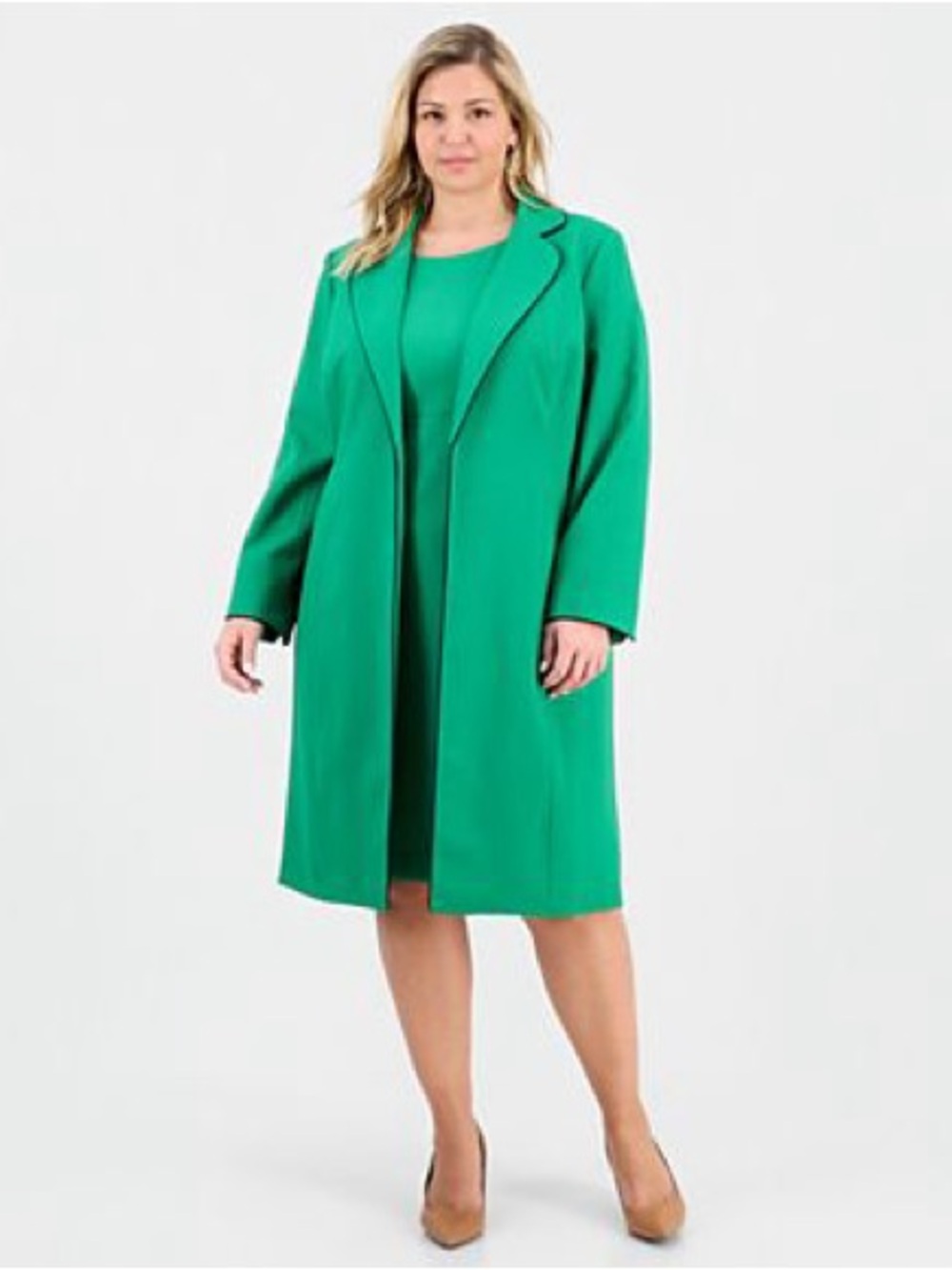Le Suit plus size elongated blazer in a bright green NEW 24W